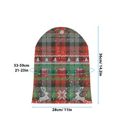 ScotsTee Shop Scottish MacLachlan Weathered Tartan Plaid Christmas Deer Snowman Snowflake Bell Knit Beanie