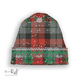 ScotsTee Shop Scottish MacLachlan Weathered Tartan Plaid Christmas Deer Snowman Snowflake Bell Knit Beanie