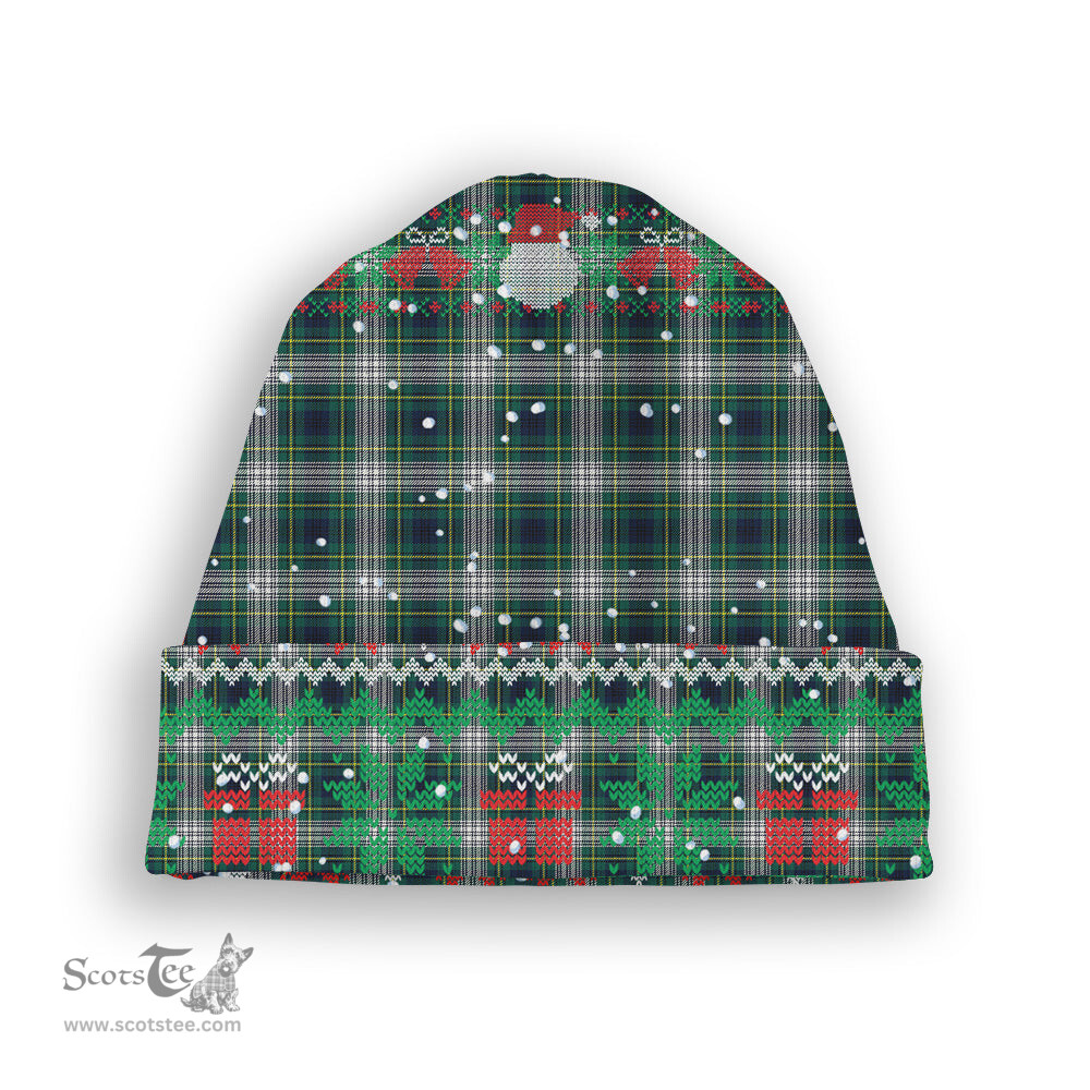 ScotsTee Shop Scottish Johnston Dress Modern Tartan Plaid Christmas Deer Snowman Snowflake Bell Knit Beanie