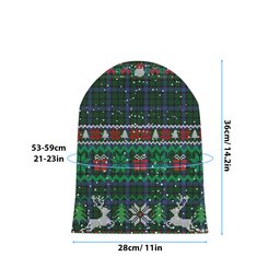 ScotsTee Shop Scottish MacIntyre Tartan Plaid Christmas Deer Snowman Snowflake Bell Knit Beanie