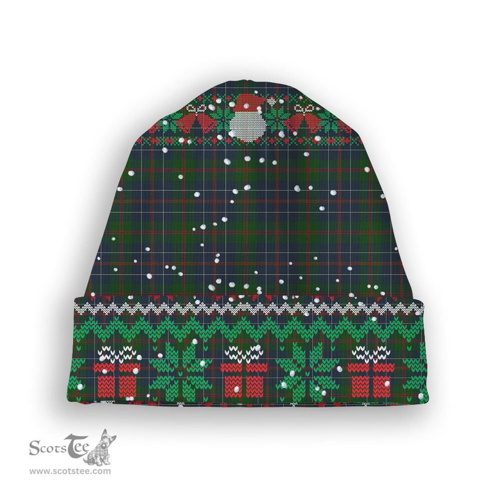 ScotsTee Shop Scottish MacHardy Tartan Plaid Christmas Deer Snowman Snowflake Bell Knit Beanie