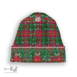 ScotsTee Shop Scottish McCullough Tartan Plaid Christmas Deer Snowman Snowflake Bell Knit Beanie