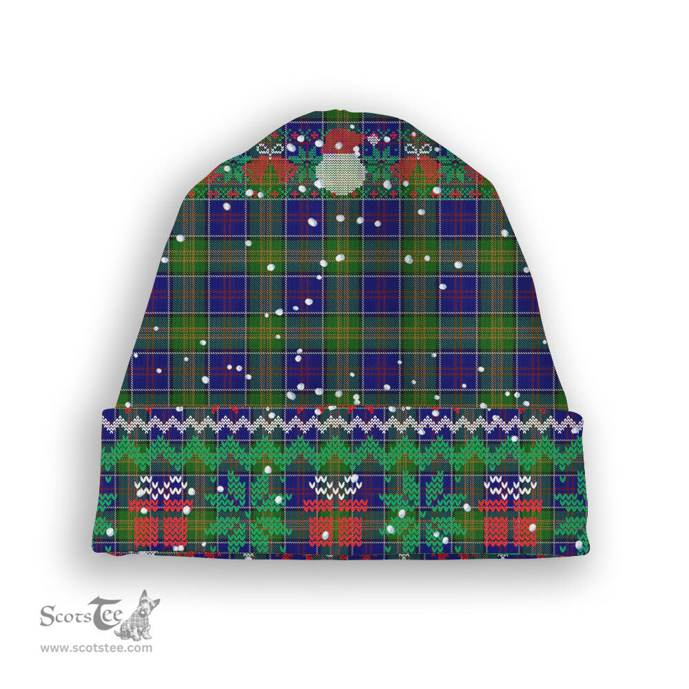 ScotsTee Shop Scottish Greene Tartan Plaid Christmas Deer Snowman Snowflake Bell Knit Beanie
