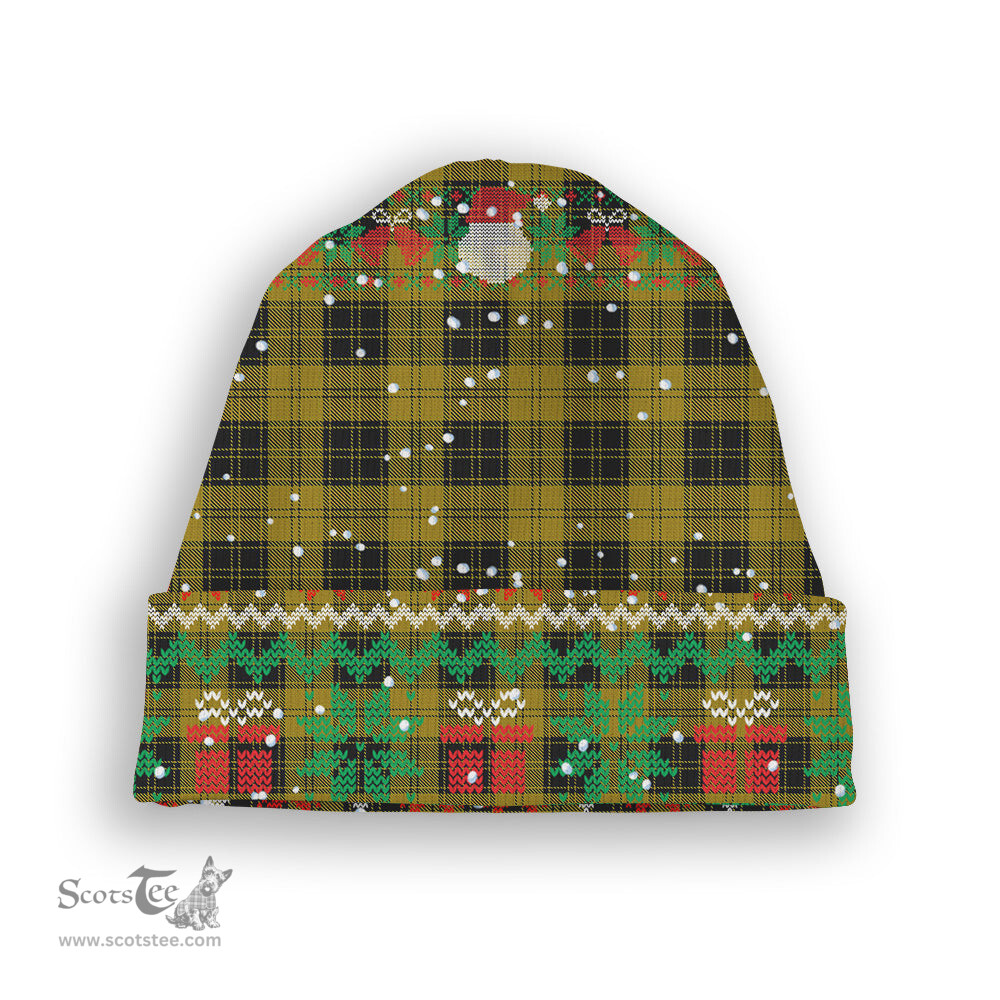 ScotsTee Shop Scottish MacLachlan 4 Tartan Plaid Christmas Deer Snowman Snowflake Bell Knit Beanie