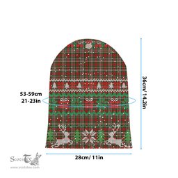ScotsTee Shop Scottish MakGill Tartan Plaid Christmas Deer Snowman Snowflake Bell Knit Beanie