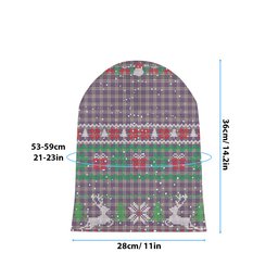 ScotsTee Shop Scottish Harris Lilac Tartan Plaid Christmas Deer Snowman Snowflake Bell Knit Beanie