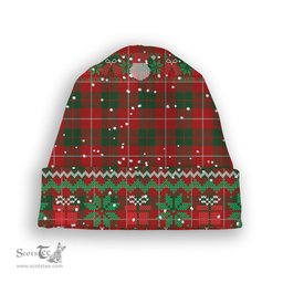 ScotsTee Shop Scottish MacKinnon 1930 Tartan Plaid Christmas Deer Snowman Snowflake Bell Knit Beanie