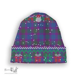 ScotsTee Shop Scottish Lang Modern Clan Tartan Plaid Christmas Deer Snowman Snowflake Bell Knit Beanie