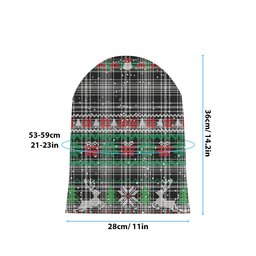 ScotsTee Shop Scottish MacLean Black and White Tartan Plaid Christmas Deer Snowman Snowflake Bell Knit Beanie
