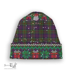 ScotsTee Shop Scottish McDonald of Clan Ranald Modern Tartan Plaid Christmas Deer Snowman Snowflake Bell Knit Beanie