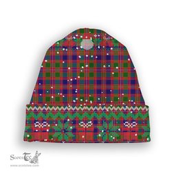 ScotsTee Shop Scottish MacIntyre Modern Tartan Plaid Christmas Deer Snowman Snowflake Bell Knit Beanie