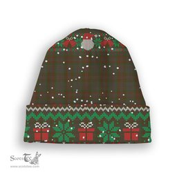 ScotsTee Shop Scottish Gray Tartan Plaid Christmas Deer Snowman Snowflake Bell Knit Beanie