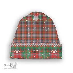 ScotsTee Shop Scottish McFarland Ancient Tartan Plaid Christmas Deer Snowman Snowflake Bell Knit Beanie