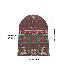 ScotsTee Shop Scottish McDonald of Glencoe Modern Tartan Plaid Christmas Deer Snowman Snowflake Bell Knit Beanie