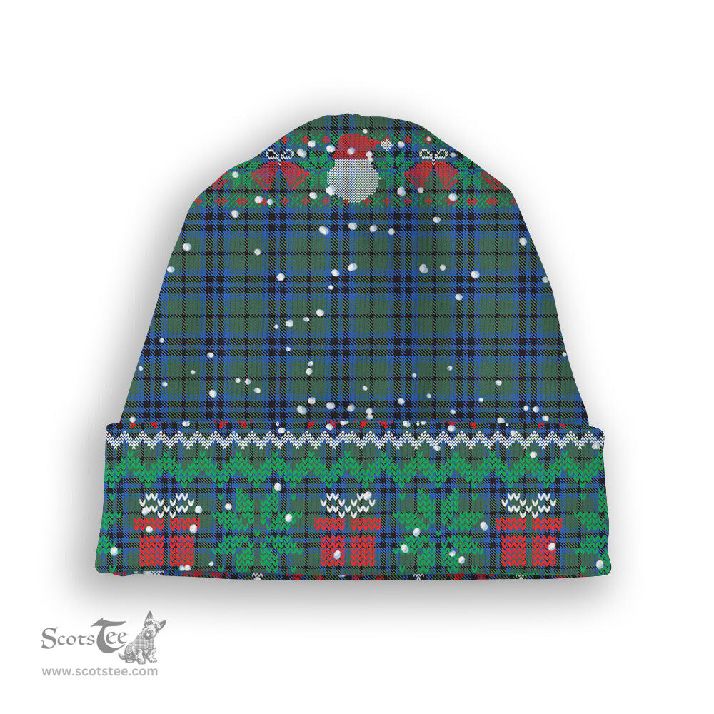 ScotsTee Shop Scottish Marshall 2 Tartan Plaid Christmas Deer Snowman Snowflake Bell Knit Beanie