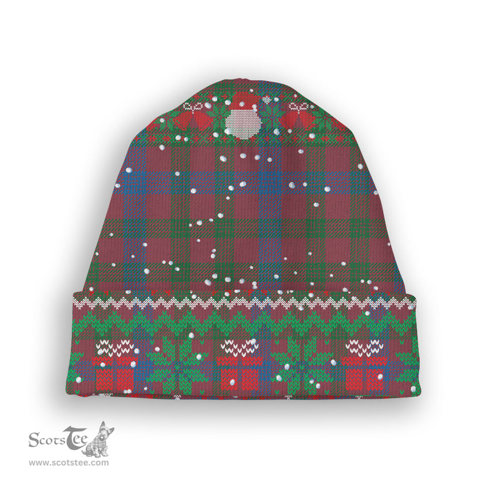 ScotsTee Shop Scottish Laing Artefact Ancient Tartan Plaid Christmas Deer Snowman Snowflake Bell Knit Beanie