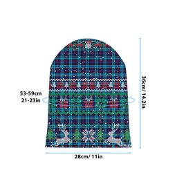 ScotsTee Shop Scottish McCorquodale SC Tartan Plaid Christmas Deer Snowman Snowflake Bell Knit Beanie