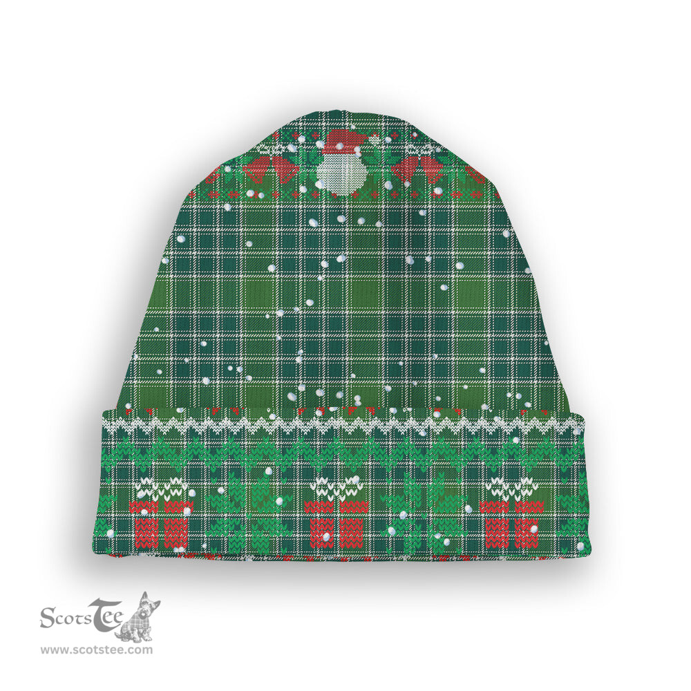 ScotsTee Shop Scottish McDonald Lord of the Isles Hunting Ancient Tartan Plaid Christmas Deer Snowman Snowflake Bell Knit Beanie