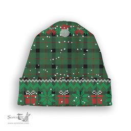 ScotsTee Shop Scottish Kincaid Modern Tartan Plaid Christmas Deer Snowman Snowflake Bell Knit Beanie