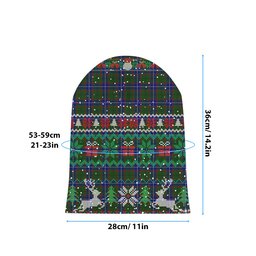 ScotsTee Shop Scottish Lee Tartan Plaid Christmas Deer Snowman Snowflake Bell Knit Beanie