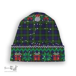 ScotsTee Shop Scottish Gunn Tartan Plaid Christmas Deer Snowman Snowflake Bell Knit Beanie