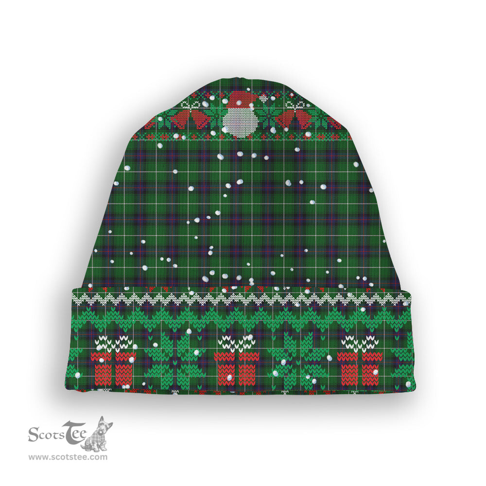 ScotsTee Shop Scottish McDonald of The Isles Tartan Plaid Christmas Deer Snowman Snowflake Bell Knit Beanie