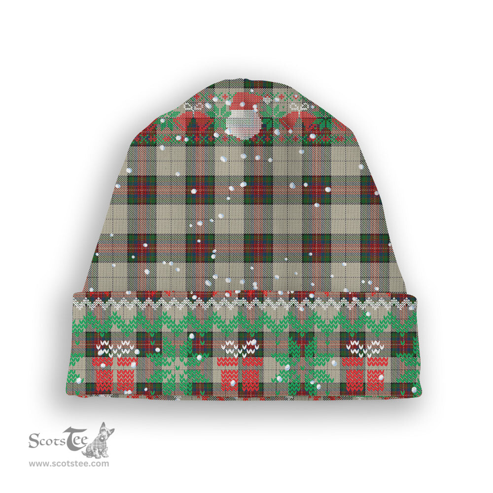 ScotsTee Shop Scottish Hohenzollern Tartan Plaid Christmas Deer Snowman Snowflake Bell Knit Beanie