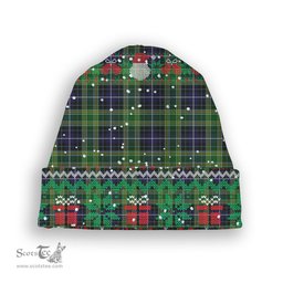 ScotsTee Shop Scottish McKellar Tartan Plaid Christmas Deer Snowman Snowflake Bell Knit Beanie