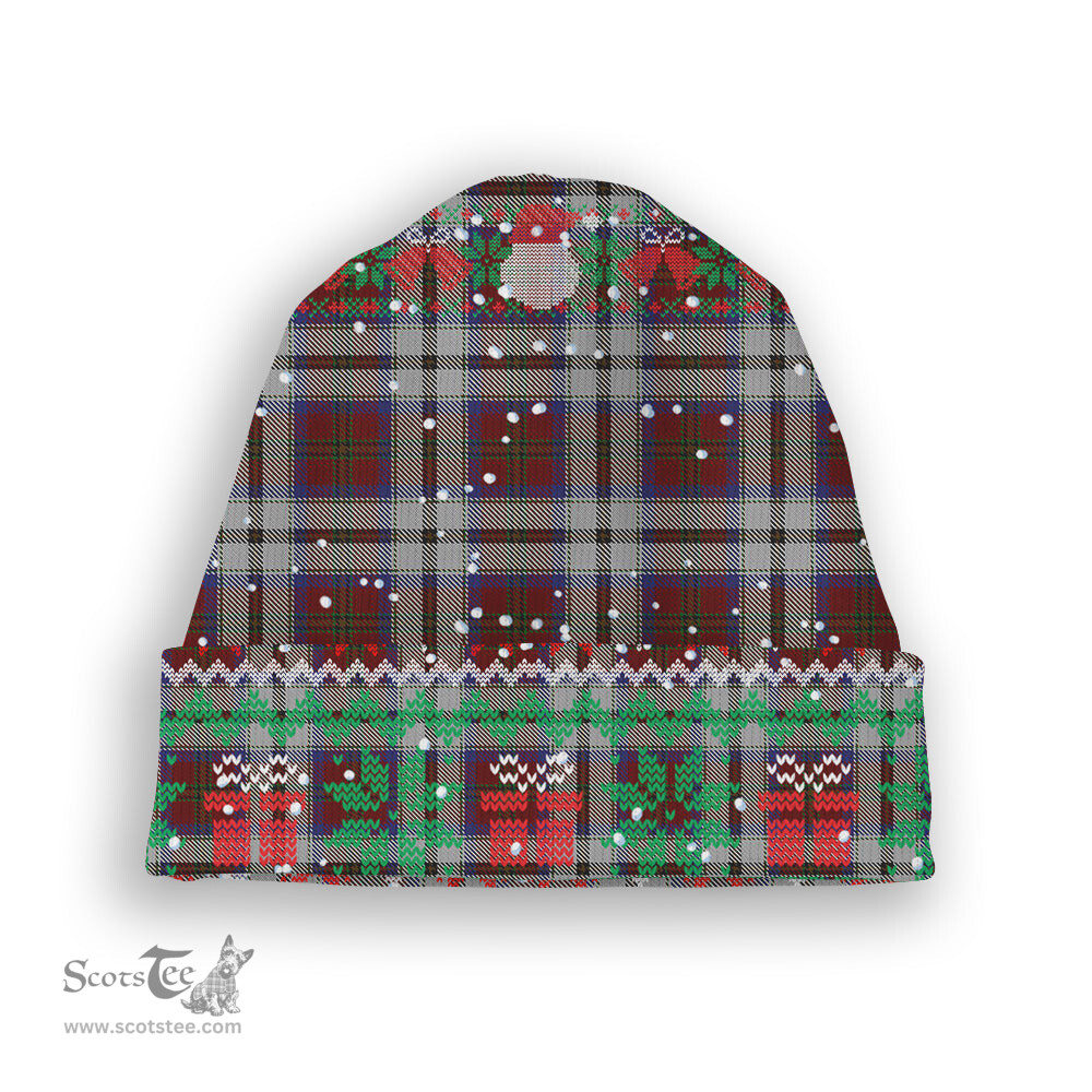 ScotsTee Shop Scottish MacCulloch Dress Tartan Plaid Christmas Deer Snowman Snowflake Bell Knit Beanie