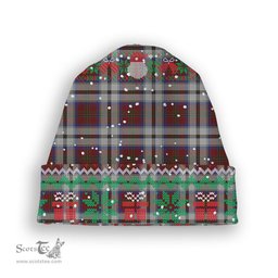 ScotsTee Shop Scottish MacCulloch Dress Tartan Plaid Christmas Deer Snowman Snowflake Bell Knit Beanie
