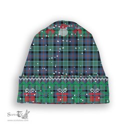 ScotsTee Shop Scottish MacTaggart Ancient Tartan Plaid Christmas Deer Snowman Snowflake Bell Knit Beanie