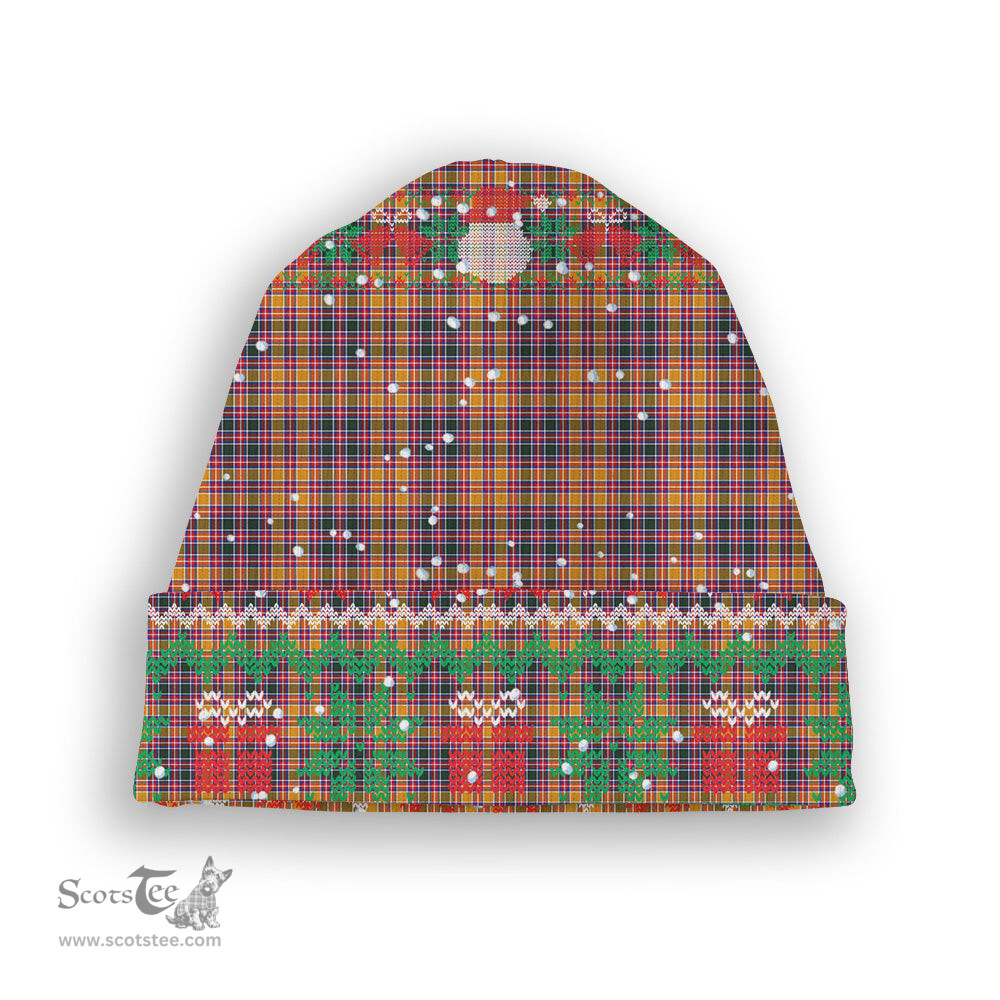 ScotsTee Shop Scottish Jacobite Tartan Plaid Christmas Deer Snowman Snowflake Bell Knit Beanie