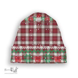 ScotsTee Shop Scottish MacFie Dress Modern Tartan Plaid Christmas Deer Snowman Snowflake Bell Knit Beanie