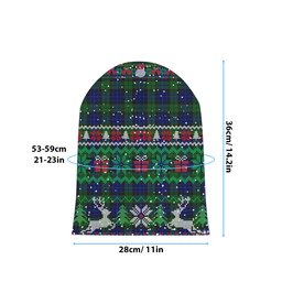 ScotsTee Shop Scottish MacKay 1819 Tartan Plaid Christmas Deer Snowman Snowflake Bell Knit Beanie