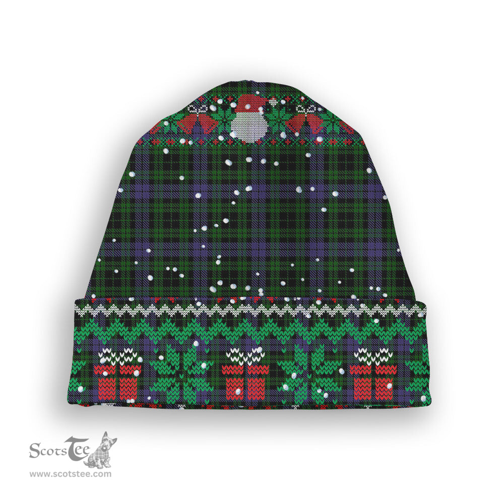 ScotsTee Shop Scottish Keith McCormick Tartan Plaid Christmas Deer Snowman Snowflake Bell Knit Beanie
