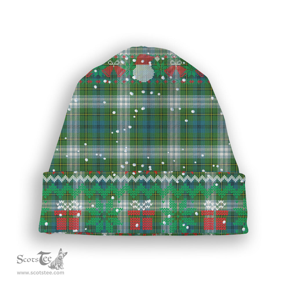 ScotsTee Shop Scottish Johnstone Dress Ancient Tartan Plaid Christmas Deer Snowman Snowflake Bell Knit Beanie