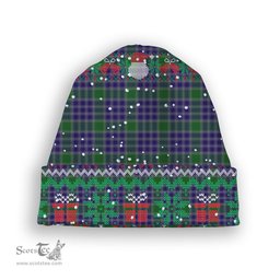 ScotsTee Shop Scottish MacDonald Lord of the Isles Hunting 2 Tartan Plaid Christmas Deer Snowman Snowflake Bell Knit Beanie