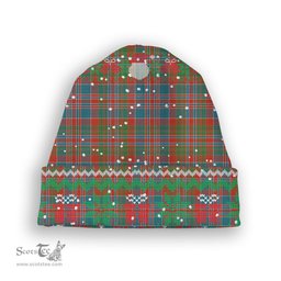 ScotsTee Shop Scottish McDonald of Boisdale Ancient Tartan Plaid Christmas Deer Snowman Snowflake Bell Knit Beanie