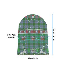 ScotsTee Shop Scottish Irvine of Bonshaw Ancient Tartan Plaid Christmas Deer Snowman Snowflake Bell Knit Beanie