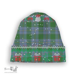 ScotsTee Shop Scottish Irvine of Bonshaw Ancient Tartan Plaid Christmas Deer Snowman Snowflake Bell Knit Beanie