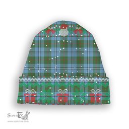 ScotsTee Shop Scottish Irvine of Glentulchan Modern Tartan Plaid Christmas Deer Snowman Snowflake Bell Knit Beanie
