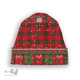 ScotsTee Shop Scottish Grant Modern Tartan Plaid Christmas Deer Snowman Snowflake Bell Knit Beanie