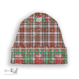 ScotsTee Shop Scottish MacAlister Dress Modern Tartan Plaid Christmas Deer Snowman Snowflake Bell Knit Beanie