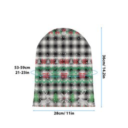 ScotsTee Shop Scottish MacFie Black & White Modern Tartan Plaid Christmas Deer Snowman Snowflake Bell Knit Beanie