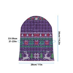 ScotsTee Shop Scottish Learmonth Family Herts Tartan Plaid Christmas Deer Snowman Snowflake Bell Knit Beanie