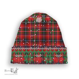 ScotsTee Shop Scottish Innes Modern Tartan Plaid Christmas Deer Snowman Snowflake Bell Knit Beanie