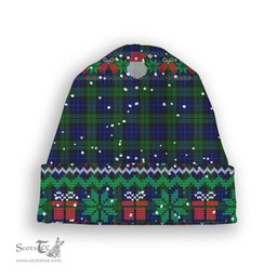 ScotsTee Shop Scottish McKay Modern Tartan Plaid Christmas Deer Snowman Snowflake Bell Knit Beanie
