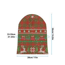 ScotsTee Shop Scottish McAlister of Glenbarr Ancient Tartan Plaid Christmas Deer Snowman Snowflake Bell Knit Beanie