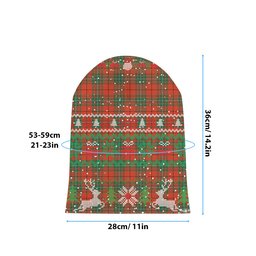 ScotsTee Shop Scottish McAuley Ancient Tartan Plaid Christmas Deer Snowman Snowflake Bell Knit Beanie