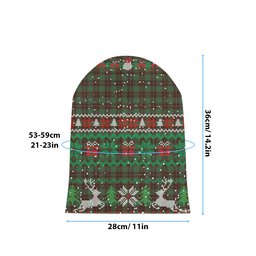 ScotsTee Shop Scottish MacPhee Hunting Modern Tartan Plaid Christmas Deer Snowman Snowflake Bell Knit Beanie